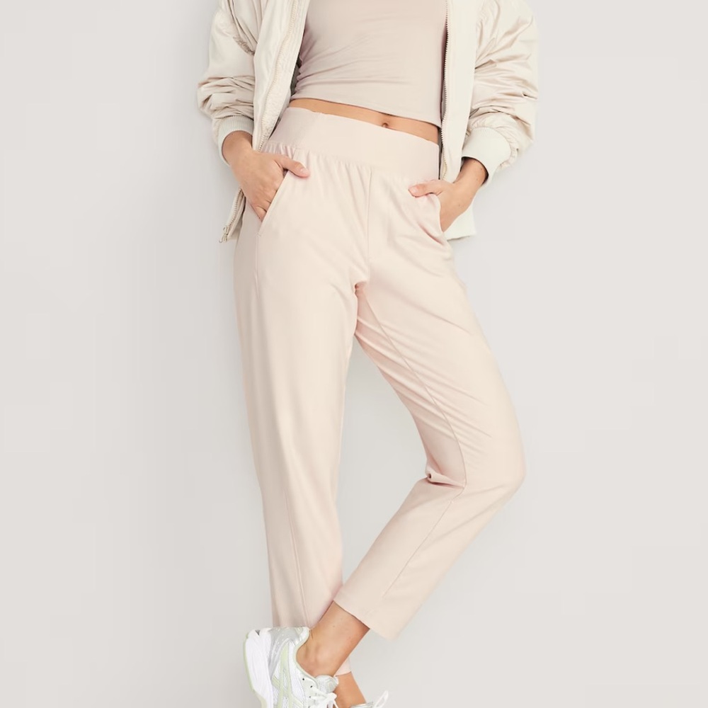 OLD NAVY High-Waisted PowerSoft Combination Taper Pants Cashmere Large | NWT